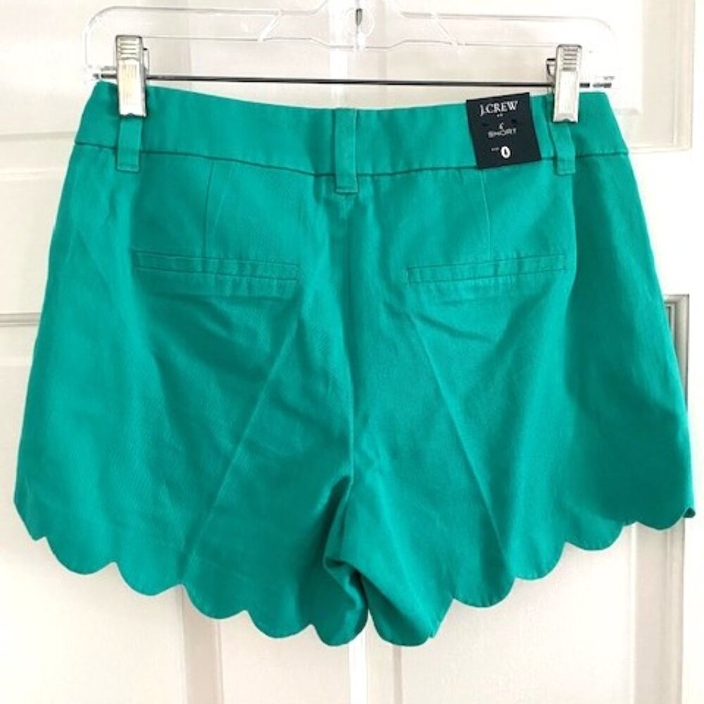 J. Crew Teal Scallop Hem Shorts - Picture 4 of 10